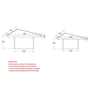 Worldwide Home Furnishings Draco-2pc Stylish Triangular Coffee Tables In Solid Mango Wood For Modern Living Room Décor Black Solid Wood 303-155blk