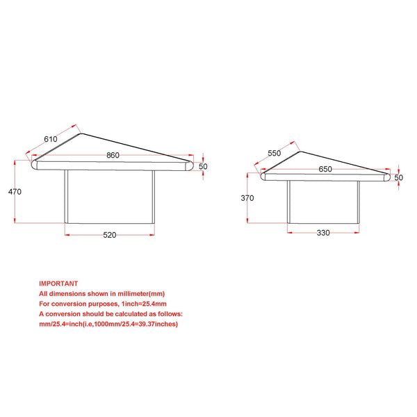 Worldwide Home Furnishings Draco-2pc Stylish Triangular Coffee Tables In Solid Mango Wood For Modern Living Room Décor Black Solid Wood 303-155blk