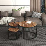 !nspire Darsh 3 Piece Coffee Table Natural/Black Solid Wood/Iron