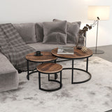 !nspire Darsh 3 Piece Coffee Table Washed Grey/Black Solid Wood/Iron