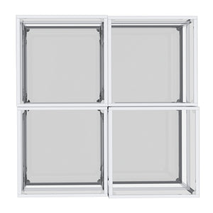 Worldwide Home Furnishings Casini-4pc Contemporary Modular Table Set For Creative Layouts And Perfect Space Fit Silver Metal,Glass 303-632ch-4