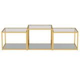 !nspire Casini 3 Piece Multi Tier Table Gold Metal/Glass