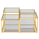 !nspire Casini 4 Piece Multi Tier Table Gold Metal/Glass