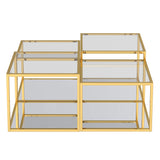 !nspire Casini 4 Piece Multi Tier Table Gold Metal/Glass