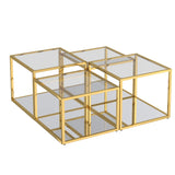 !nspire Casini 4 Piece Multi Tier Table Gold Metal/Glass