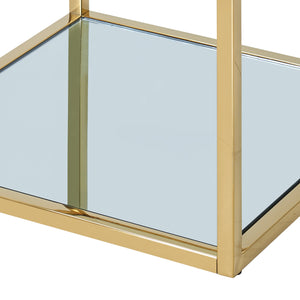 Worldwide Home Furnishings Casini-3pc Contemporary Modular Coffee Table Set For Creative Layouts In Any Living Space Gold Metal,Glass 303-632gl_S