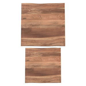 Worldwide Home Furnishings Jivin-2pc Stylish Nesting Coffee Table Set With Live Edge Wood Top & Sturdy Black Iron Frame Natural,Black Solid Wood,Iron 303-676nat