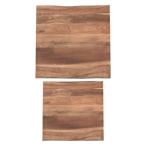 Worldwide Home Furnishings Jivin-2pc Stylish Nesting Coffee Table Set With Live Edge Wood Top & Sturdy Black Iron Frame Natural,Black Solid Wood,Iron 303-676nat