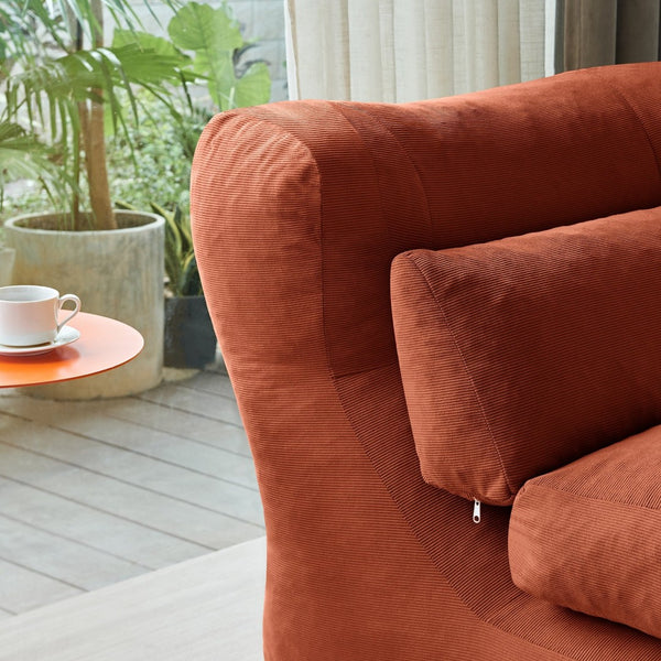 English Elm Cloud Corduroy Sleeper Chair Foldable High Density Foam Seat for Small Space Living Orange W1765P448612