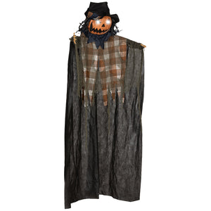 English Elm Homcom 6' Life-Size Hanging Pumpkin Ghost With Light-Up Eyes, Sound Activation & Creepy Audio Effects W2225P229449