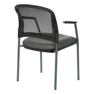OSP Home Furnishings Progrid Mesh Back Stackable Chair with Titanium Frame for Conference Rooms Steel 86710R-R112