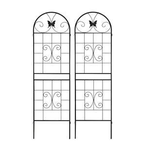 English Elm Metal Garden Trellis Set – 2 Durable Trellises For Climbing Plants, Flowers & Veggies, Easy Install W840P321535