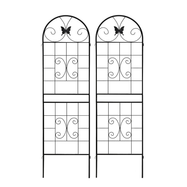 English Elm Metal Garden Trellis Set – 2 Durable Trellises For Climbing Plants, Flowers & Veggies, Easy Install W840P321535