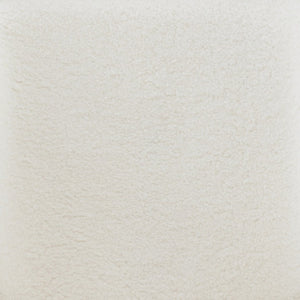 EuroStyle Lennart Swivel Lounge Chair Sherpa Seat Leatherette Back Mid-Century Living Room Ivory/Brown 30344IVRY-KIT
