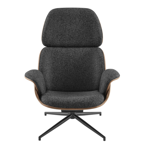 Lennart Swivel Lounge Chair in Modern Fabric and Leatherette with Stylish Base for Chic Interiors