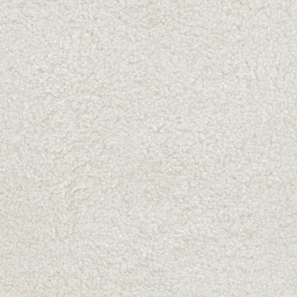 EuroStyle Lennart Sherpa and Leatherette Two-Tone Ottoman with Powder-Coated Steel Base Ivory/Brown 30347-IVRY