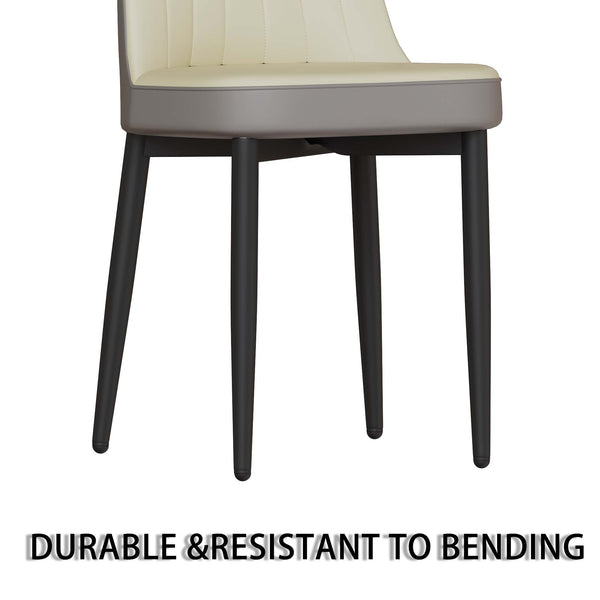 English Elm 63" Medieval Modern Dining Table & Pu Chair Set For 4 - Stylish, Durable, Ergonomic, Easy Assemble W2189S00696