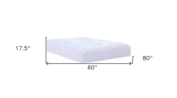 Homeroots 17" Square Quilted Accent Queen Piping Mattress Pad With Fitted Cover  Polyester 303540