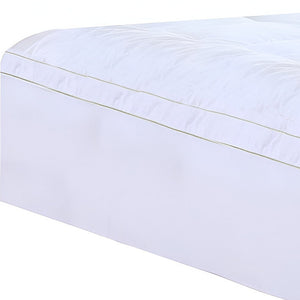 Homeroots 17" Square Quilted Accent Queen Piping Mattress Pad With Fitted Cover  Polyester 303540