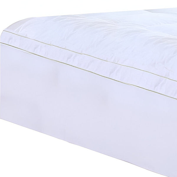 Homeroots 17" Square Quilted Accent Queen Piping Mattress Pad With Fitted Cover  Polyester 303540