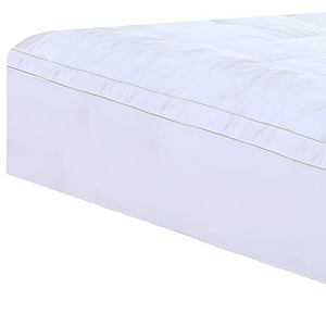 Homeroots 17" Square Quilted Accent Queen Piping Mattress Pad With Fitted Cover  Polyester 303540