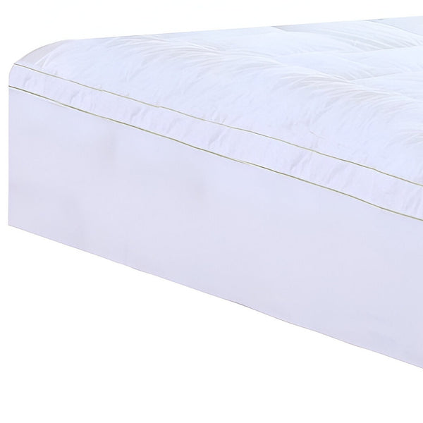 Homeroots 17" Square Quilted Accent Queen Piping Mattress Pad With Fitted Cover  Polyester 303540
