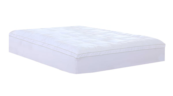 Homeroots 17" Square Quilted Accent Queen Piping Mattress Pad With Fitted Cover  Polyester 303540