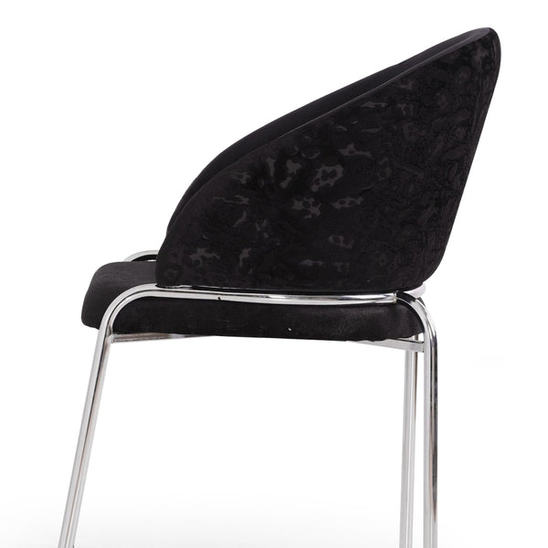 English Elm Onyx Velvet & Chenille Accent Chair with Sturdy Metal Frame, Luxurious Comfort and Modern Black Finish B009P332654