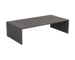 Sunpan Verin Coffee Table - Modern Outdoor Design with Durable Powder Coated Aluminum for Stylish Spaces Warm Grey