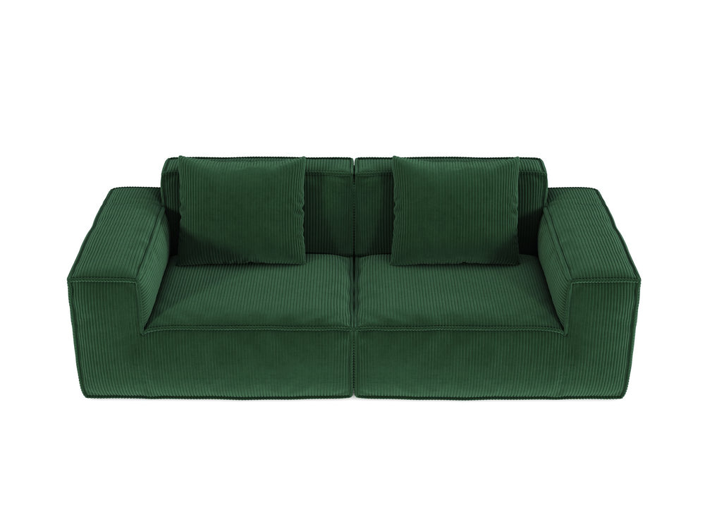 English Elm Modular Modular Sofa: Versatile Cloud Velvet Sofa Bed In Green, Perfect For Comfort & Space-Saving Solutions W3147S00027