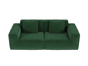 English Elm Modular Modular Sofa: Versatile Cloud Velvet Sofa Bed In Green, Perfect For Comfort & Space-Saving Solutions W3147S00027