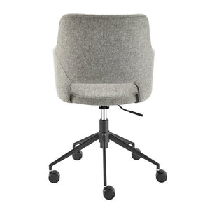 EuroStyle Darcie Two-Tone Upholstered Swivel Office Chair with Leatherette Seat and Steel Base Light Charcoal 30394-LTGRY