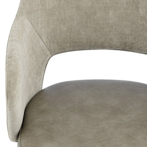 EuroStyle Darcie Two-Tone Upholstered Swivel Office Chair with Leatherette Seat and Steel Base Light Taupe/Gray 30395-LTTPE