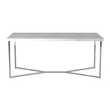 English Elm Walker Edison - Modern Glam Metal And Faux  Marble Coffee Table - Faux White Marble/Chrome