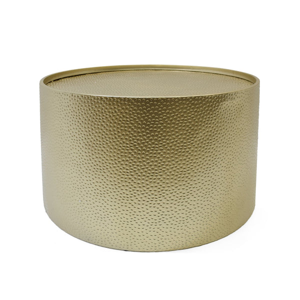 English Elm Christopher Knight Home® - METAL Braeburn Handcrafted Round Coffee Table with Hammered Top and Sturdy Iron Frame, No Assembly Required Gold 65501.00