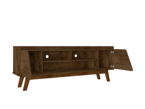 English Elm Marcus 63" TV Stand with Soft-Close Doors and Cable Management, Sturdy MDF Frame & Pine Legs Rustic Brown B365P397920