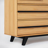 6-Drawer Solid Wood Modern Dresser Natural Pine BR6DREBDRBLNP-T Walker Edison