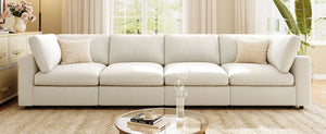 English Elm U-style Modular Sectional Sofa Chenille Upholstered with Bluetooth Speaker and Usb Charging WY000465AAA