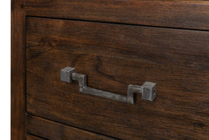 Sarreid Bauhaus Chest Of Drawers - Stylish Mango Wood With 3 Spacious Drawers And Brushed Iron Accents Grey  30405