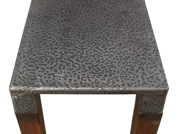 Sarreid Burnford Console Table – Elegant Iron Design With Solid French Walnut Legs & Vintage Finish Perfect For Any Space Grey  30415