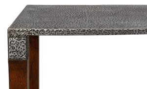 Sarreid Burnford Console Table – Elegant Iron Design With Solid French Walnut Legs & Vintage Finish Perfect For Any Space Grey  30415
