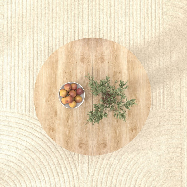 English Elm Dining Farmhouse Expandable Oval Table 59"x43" with Removable Leaf, X-Base, White Oak Finish, Seats 6 W1347P246823