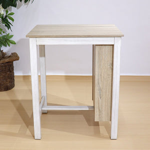 English Elm 3 Piece Counter Height Dining Set with Shelving Cushioned Stools Modern Farmhouse Kitchen Ameican White Oak,Ancient White W2537P369837