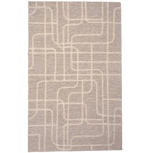 Capel Rugs Lineas Hand-tufted Area Rug - Contemporary Geometric Design In Natural Undyed Wool For Any Room Graphite, Ivory 100% Wool 3043rs05000800300