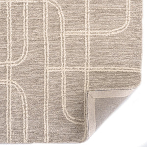 Capel Rugs Lineas Hand-tufted Area Rug - Contemporary Geometric Design In Natural Undyed Wool For Any Room Graphite, Ivory 100% Wool 3043rs05000800300
