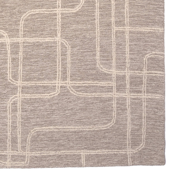 Capel Rugs Lineas Hand-tufted Area Rug - Contemporary Geometric Design In Natural Undyed Wool For Any Room Graphite, Ivory 100% Wool 3043rs05000800300