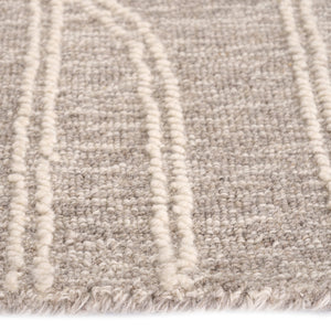Capel Rugs Lineas Hand-tufted Area Rug - Contemporary Geometric Design In Natural Undyed Wool For Any Room Graphite, Ivory 100% Wool 3043rs05000800300