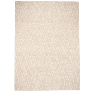 Capel Rugs Lineas Hand-tufted Area Rug - Contemporary Geometric Design In Natural Undyed Wool For Any Room Gesso, Ivory 100% Wool 3043rs05000800600