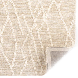 Capel Rugs Lineas Hand-tufted Area Rug - Contemporary Geometric Design In Natural Undyed Wool For Any Room Gesso, Ivory 100% Wool 3043rs05000800600