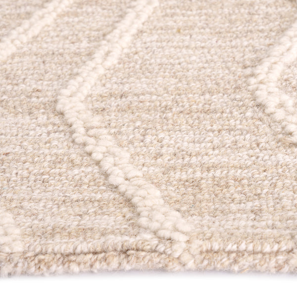 Capel Rugs Lineas Hand-tufted Area Rug - Contemporary Geometric Design In Natural Undyed Wool For Any Room Gesso, Ivory 100% Wool 3043rs05000800600